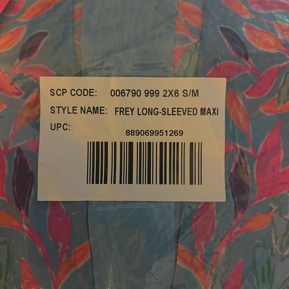 NWT Lilly Pulitzer Frey Long sleeved maxi multi seaweed Samba engineer dress S/M - Picture 12 of 14